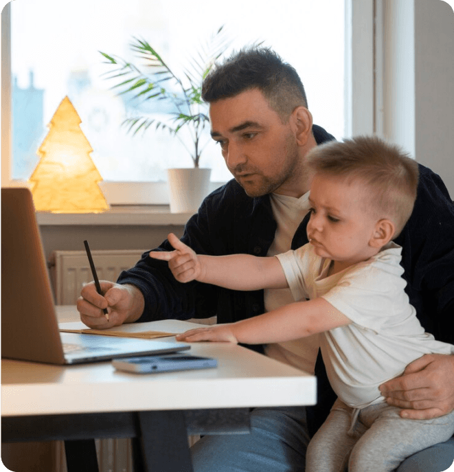 Father Son Studying