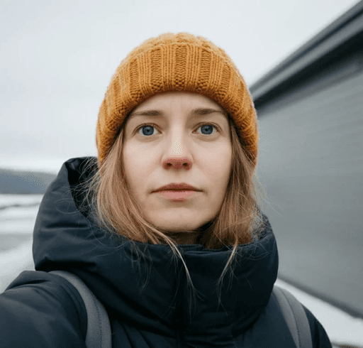 A fair skinned woman in cap image